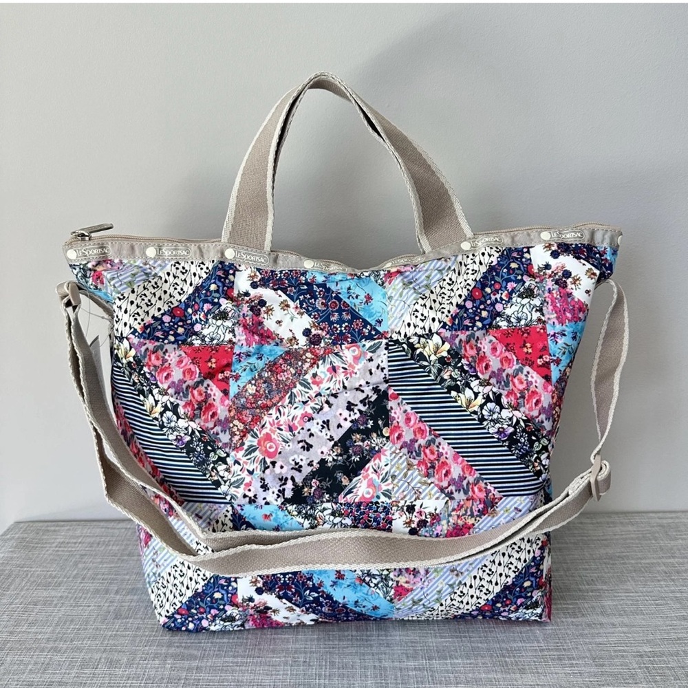 Lesportsac Floral Patchwork Quilt Easy Carry Tote NWT